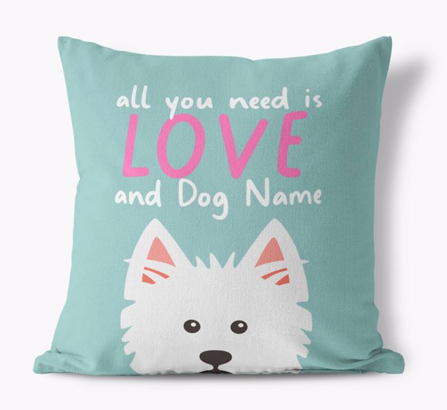 All You Need Is Love: Personalised {breedFullName} Canvas Cushion